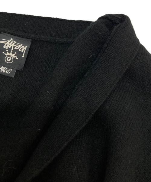 stussy（ステューシー）stussy (ステューシー) Vネックカーディガン ブラック サイズ:SIZE Lの古着・服飾アイテム