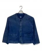 Porter Classicポータークラシック）の古着「MOLESKIN NO-COLLAR JACKET」｜ネイビー