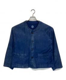 Porter Classic（ポータークラシック）の古着「MOLESKIN NO-COLLAR JACKET」｜ネイビー