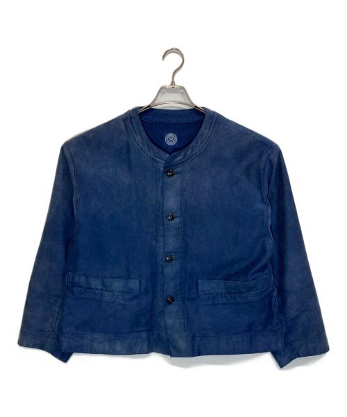 Porter Classic（ポータークラシック）Porter Classic (ポータークラシック) MOLESKIN NO-COLLAR JACKET ネイビー サイズ:Sの古着・服飾アイテム