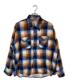 golden Line（ゴールデンライン）の古着「ヴィンテージチェックシャツ」｜ネイビー×ブラウン