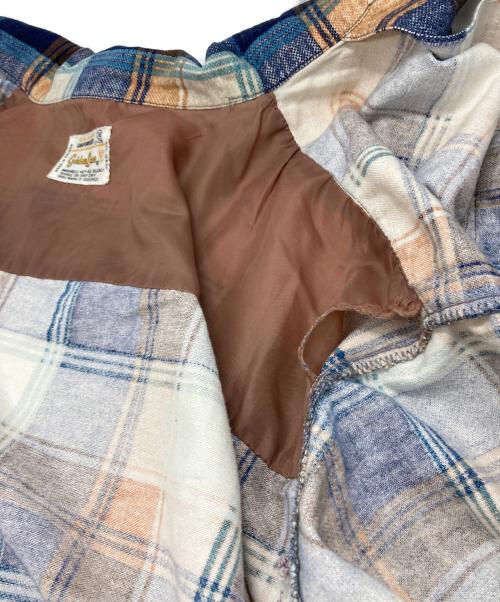 golden Line（ゴールデンライン）Golden Line (ゴールデンライン) ヴィンテージチェックシャツ ネイビー×ブラウン サイズ:XLの古着・服飾アイテム