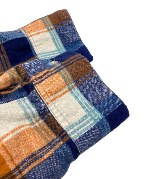 golden Line（ゴールデンライン）Golden Line (ゴールデンライン) ヴィンテージチェックシャツ ネイビー×ブラウン サイズ:XLの古着・服飾アイテム