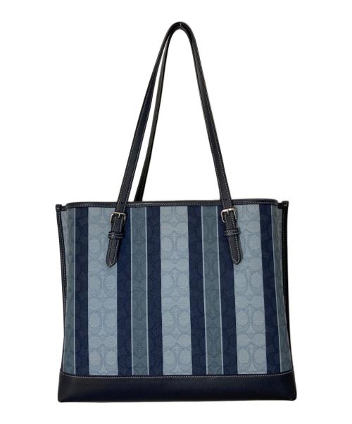 COACH（コーチ）COACH (コーチ) モリー トート シグネチャー ジャカード ウィズ ストライプ ネイビー サイズ:-の古着・服飾アイテム