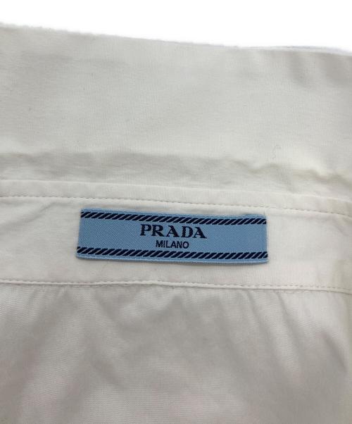 PRADA（プラダ）PRADA (プラダ) ストレッチコットンナローフィットソリッドシャツ ホワイト サイズ:40の古着・服飾アイテム