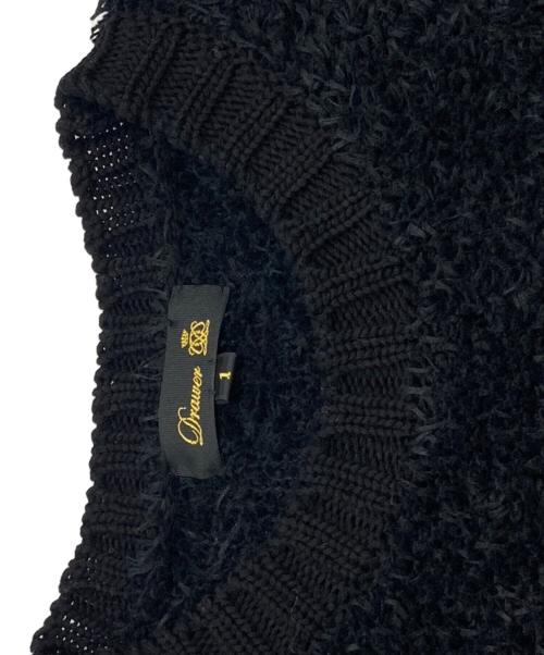 DRAWER（ドゥロワー）Drawer (ドゥロワー) 3Gコットンへアリーニット ブラック サイズ:1の古着・服飾アイテム