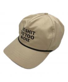 cali fame headwear×TATTOO STUDIO YAMADA（カリヘッドウェア×タトゥースタジオヤマダ）の古着「SNAP BACK CAP」｜ベージュ