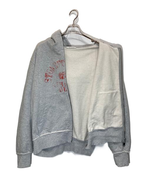 JOURNAL STANDARD（ジャーナルスタンダード）JOURNAL STANDARD (ジャーナルスタンダード) ブロークン プリント ジップ フーディ グレー サイズ:Lの古着・服飾アイテム