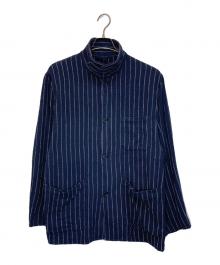 FOLL（フォル）の古着「khadi cotton loose shirt」｜ネイビー×ホワイト