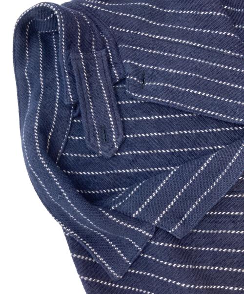 FOLL（フォル）FOLL (フォル) khadi cotton loose shirt ネイビー×ホワイト サイズ:2の古着・服飾アイテム