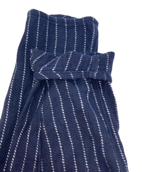 FOLL（フォル）FOLL (フォル) khadi cotton loose shirt ネイビー×ホワイト サイズ:2の古着・服飾アイテム