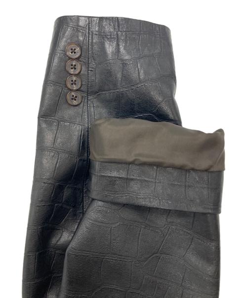 LANVIN COLLECTION（ランバンコレクション）LANVIN COLLECTION (ランバンコレクション) クロコ型押しラムレザーテーラードジャケット ブラック サイズ:52の古着・服飾アイテム