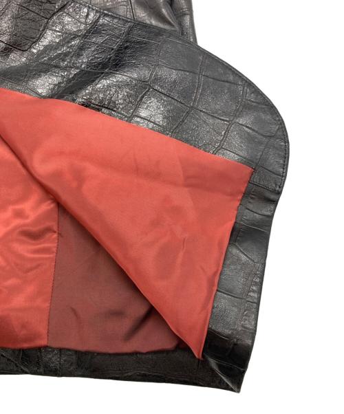 LANVIN COLLECTION（ランバンコレクション）LANVIN COLLECTION (ランバンコレクション) クロコ型押しラムレザーテーラードジャケット ブラック サイズ:52の古着・服飾アイテム