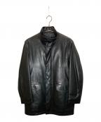 LANVIN COLLECTIONランバンコレクション）の古着「レザーハーフコート」｜ブラック