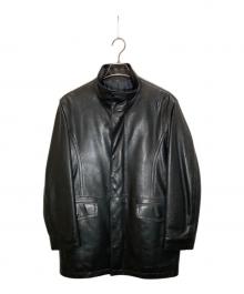 LANVIN COLLECTION（ランバンコレクション）の古着「レザーハーフコート」｜ブラック