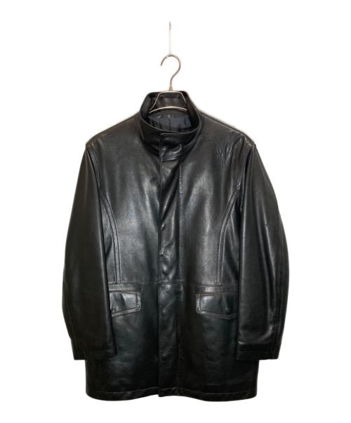 LANVIN COLLECTION（ランバンコレクション）LANVIN COLLECTION (ランバンコレクション) レザーハーフコート ブラック サイズ:48の古着・服飾アイテム