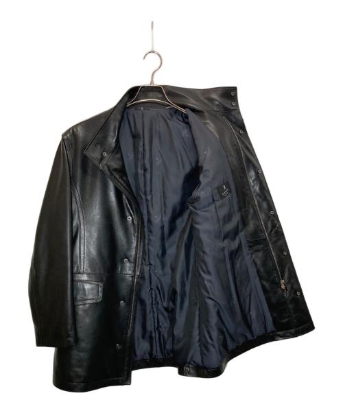 LANVIN COLLECTION（ランバンコレクション）LANVIN COLLECTION (ランバンコレクション) レザーハーフコート ブラック サイズ:48の古着・服飾アイテム
