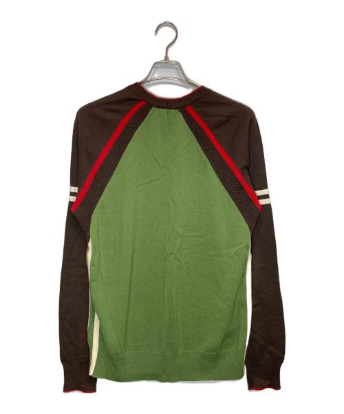 JUNYA WATANABE MAN（ジュンヤワタナベマン）JUNYA WATANABE MAN (ジュンヤワタナベマン) ラインニット グリーン サイズ:Lの古着・服飾アイテム