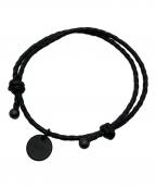 BOTTEGA VENETAボッテガベネタ）の古着「イントレチャートダブルレザーブレスレット」｜ブラック