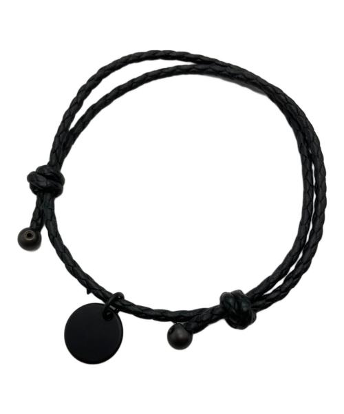 BOTTEGA VENETA（ボッテガベネタ）BOTTEGA VENETA (ボッテガベネタ) イントレチャートダブルレザーブレスレット ブラック サイズ:-の古着・服飾アイテム