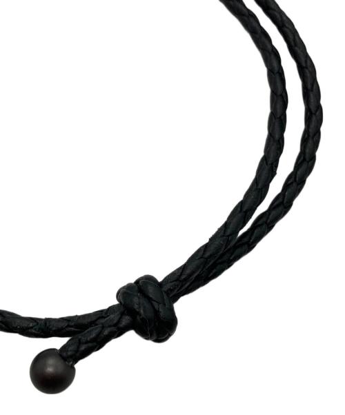 BOTTEGA VENETA（ボッテガベネタ）BOTTEGA VENETA (ボッテガベネタ) イントレチャートダブルレザーブレスレット ブラック サイズ:-の古着・服飾アイテム