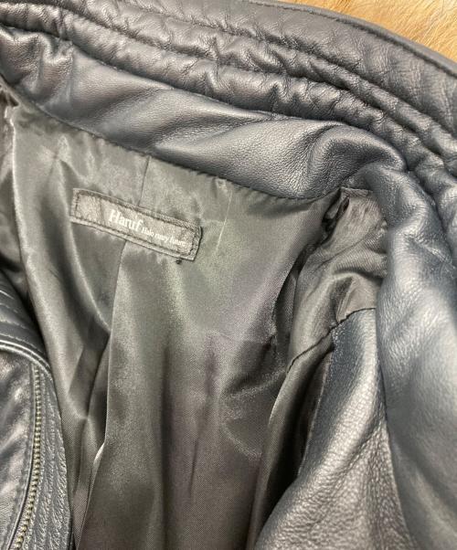 Haruf（ハルフ）Haruf (ハルフ) ラクーンファーレザーダウンジャケット ブラック サイズ:Lの古着・服飾アイテム