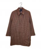 PAUL SMITHポールスミス）の古着「ガンクラブチェック ステンカラーコート」｜ブラウン