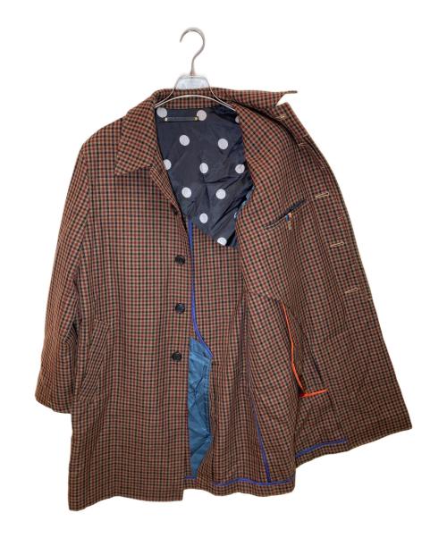 PAUL SMITH（ポールスミス）PAUL SMITH (ポールスミス) ガンクラブチェック ステンカラーコート ブラウン サイズ:Ⅿの古着・服飾アイテム