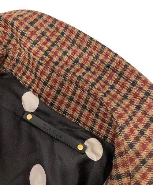 PAUL SMITH（ポールスミス）PAUL SMITH (ポールスミス) ガンクラブチェック ステンカラーコート ブラウン サイズ:Ⅿの古着・服飾アイテム
