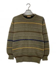 ISSEY MIYAKE（イッセイミヤケ）の古着「レイヤーメッシュボーダーニット」｜カーキ