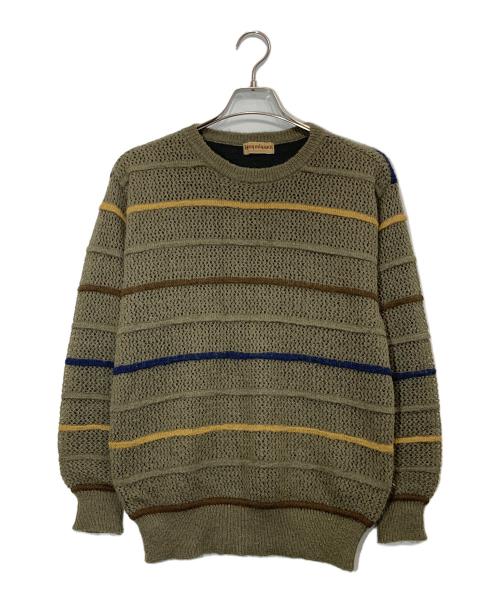 ISSEY MIYAKE（イッセイミヤケ）ISSEY MIYAKE (イッセイミヤケ) レイヤーメッシュボーダーニット カーキ サイズ:下記参照の古着・服飾アイテム