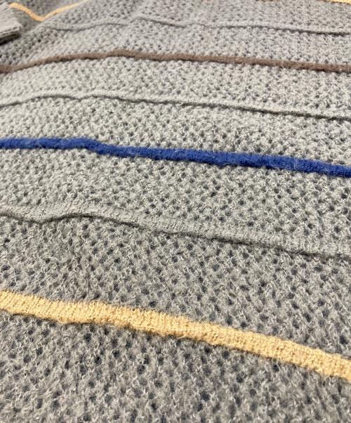 ISSEY MIYAKE（イッセイミヤケ）ISSEY MIYAKE (イッセイミヤケ) レイヤーメッシュボーダーニット カーキ サイズ:下記参照の古着・服飾アイテム