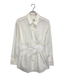 MM6 Maison Margiela（エムエムシックスメゾンマルジェラ）の古着「テープデザインシャツ」｜ホワイト