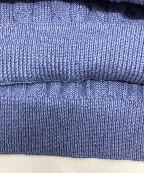 POLO RALPH LAUREN（ポロ・ラルフローレン）POLO RALPH LAUREN (ポロ・ラルフローレン) ハーフジップケーブルニット ブルー サイズ:Lの古着・服飾アイテム