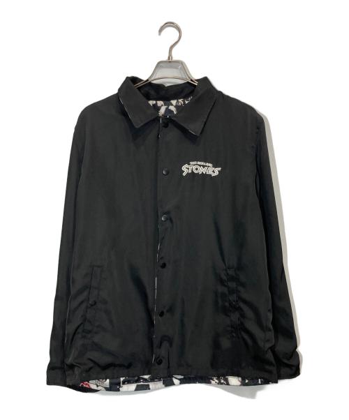 JACKROSE（ジャックローズ）JACKROSE (ジャックローズ) THE ROLLING STONESリバーシブルコーチジャケット ホワイト×ブラック サイズ:6の古着・服飾アイテム