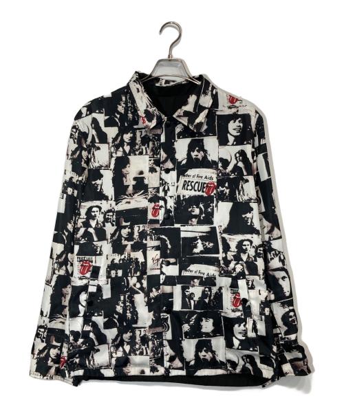 JACKROSE（ジャックローズ）JACKROSE (ジャックローズ) THE ROLLING STONESリバーシブルコーチジャケット ホワイト×ブラック サイズ:6の古着・服飾アイテム