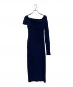 anuansアニュアンス）の古着「ワンショルニットワンピース」｜ネイビー