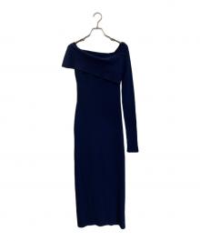 anuans（アニュアンス）の古着「ワンショルニットワンピース」｜ネイビー