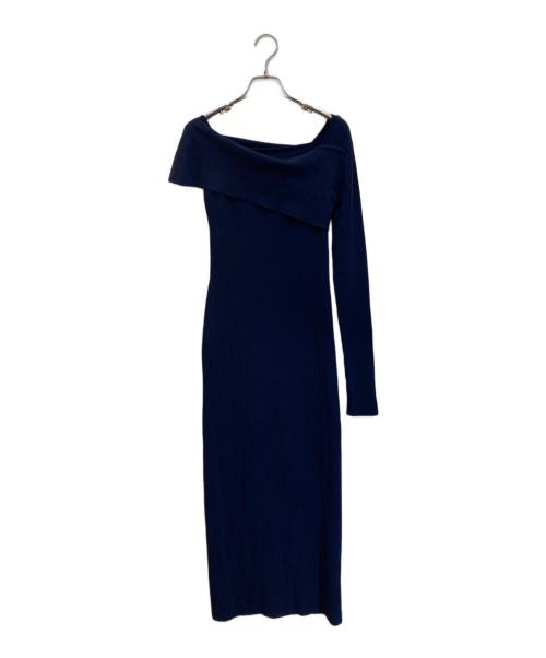 anuans（アニュアンス）anuans (アニュアンス) ワンショルニットワンピース ネイビー サイズ:FREEの古着・服飾アイテム