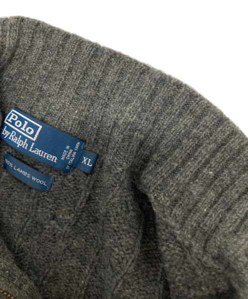 POLO RALPH LAUREN（ポロ・ラルフローレン）POLO RALPH LAUREN (ポロ・ラルフローレン) ハーフジップケーブルニット グレー サイズ:SIZE XLの古着・服飾アイテム