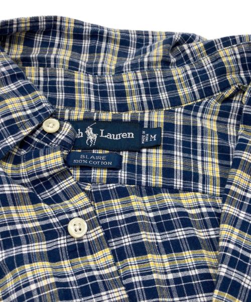 RALPH LAUREN（ラルフローレン）RALPH LAUREN (ラルフローレン) シャツ ネイビー×イエロー サイズ:Ⅿの古着・服飾アイテム