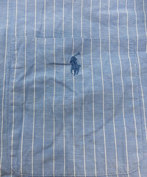 POLO RALPH LAUREN（ポロ・ラルフローレン）POLO RALPH LAUREN (ポロ・ラルフローレン) ストライプオープンカラーシャツ ブルー サイズ:Ⅿの古着・服飾アイテム