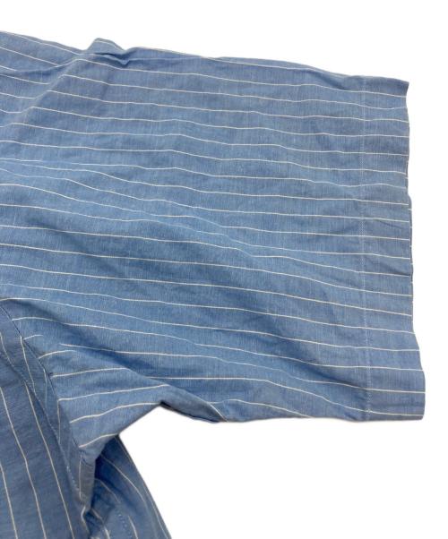 POLO RALPH LAUREN（ポロ・ラルフローレン）POLO RALPH LAUREN (ポロ・ラルフローレン) ストライプオープンカラーシャツ ブルー サイズ:Ⅿの古着・服飾アイテム