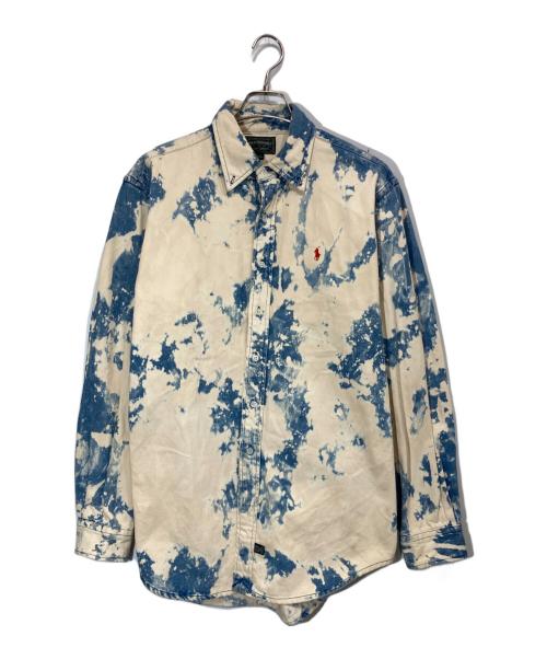 POLO COUNTRY（ポロカントリー）POLO COUNTRY (ポロカントリー) ブリーチデニムシャツ ブルー×ベージュ サイズ:Lの古着・服飾アイテム