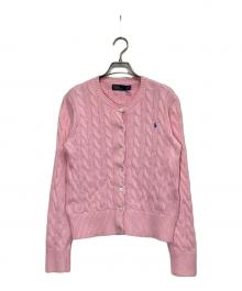 POLO RALPH LAUREN（ポロ・ラルフローレン）の古着「コットンケーブルカーディガン」｜ピンク