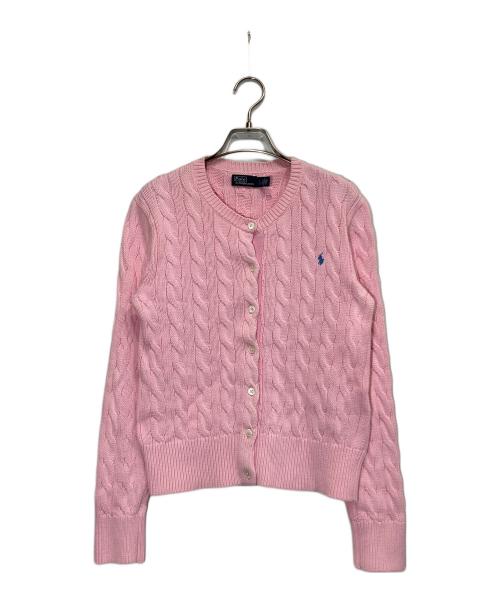 POLO RALPH LAUREN（ポロ・ラルフローレン）POLO RALPH LAUREN (ポロ・ラルフローレン) コットンケーブルカーディガン ピンク サイズ:Lの古着・服飾アイテム