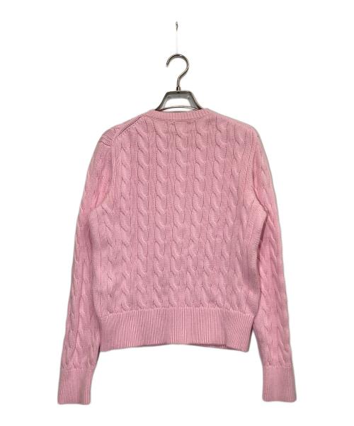 POLO RALPH LAUREN（ポロ・ラルフローレン）POLO RALPH LAUREN (ポロ・ラルフローレン) コットンケーブルカーディガン ピンク サイズ:Lの古着・服飾アイテム