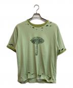 Ballsy.Brothersボールジーブラザーズ）の古着「ダメージ加工Tシャツ」｜グリーン