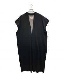 MM6 Maison Margiela（エムエムシックスメゾンマルジェラ）の古着「メッシュVネックワンピース」｜ブラック