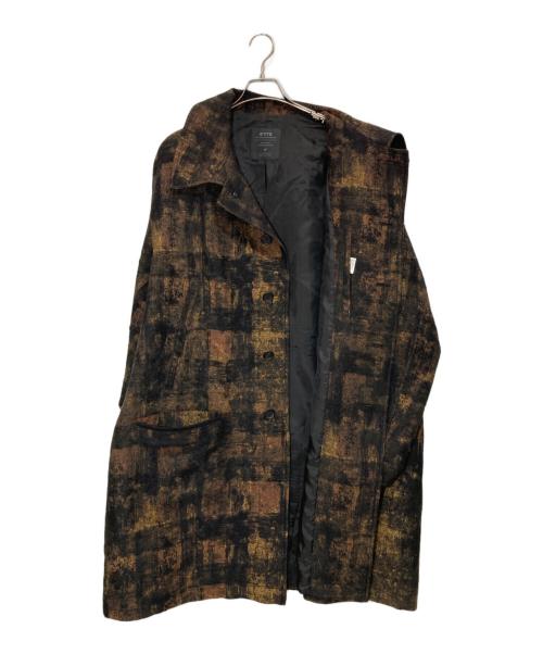 s'yte（サイト）s'yte (サイト) CHECK JACQUARD OVERSIZED SOUTIEN COLLAR COAT ブラウン×ブラック サイズ:3の古着・服飾アイテム